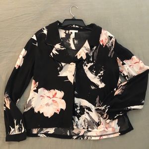 Formal black floral top
